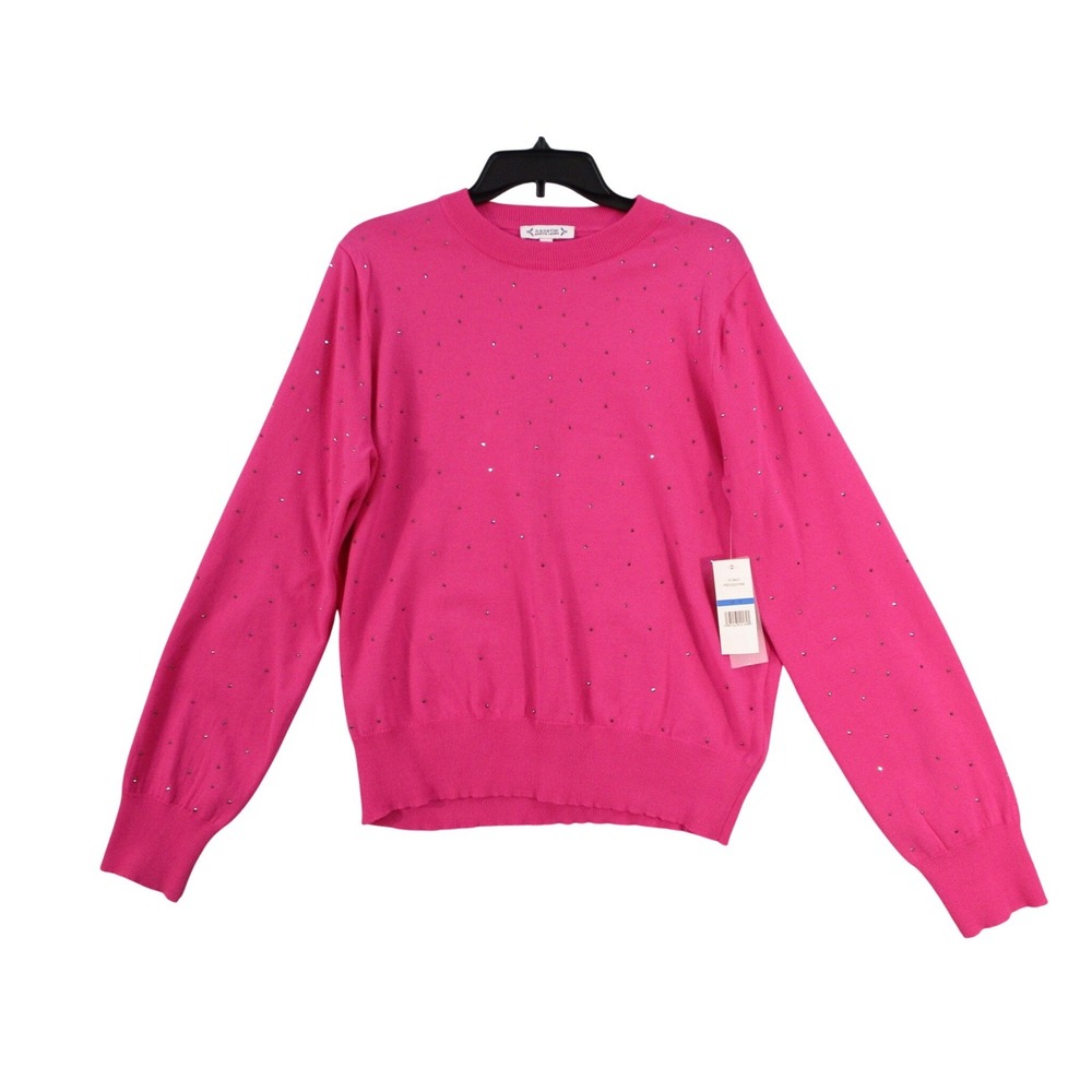 Nanette Nanette‎ Lepore Womens Rhinestone Crewneck Sweater Pink XL NWT